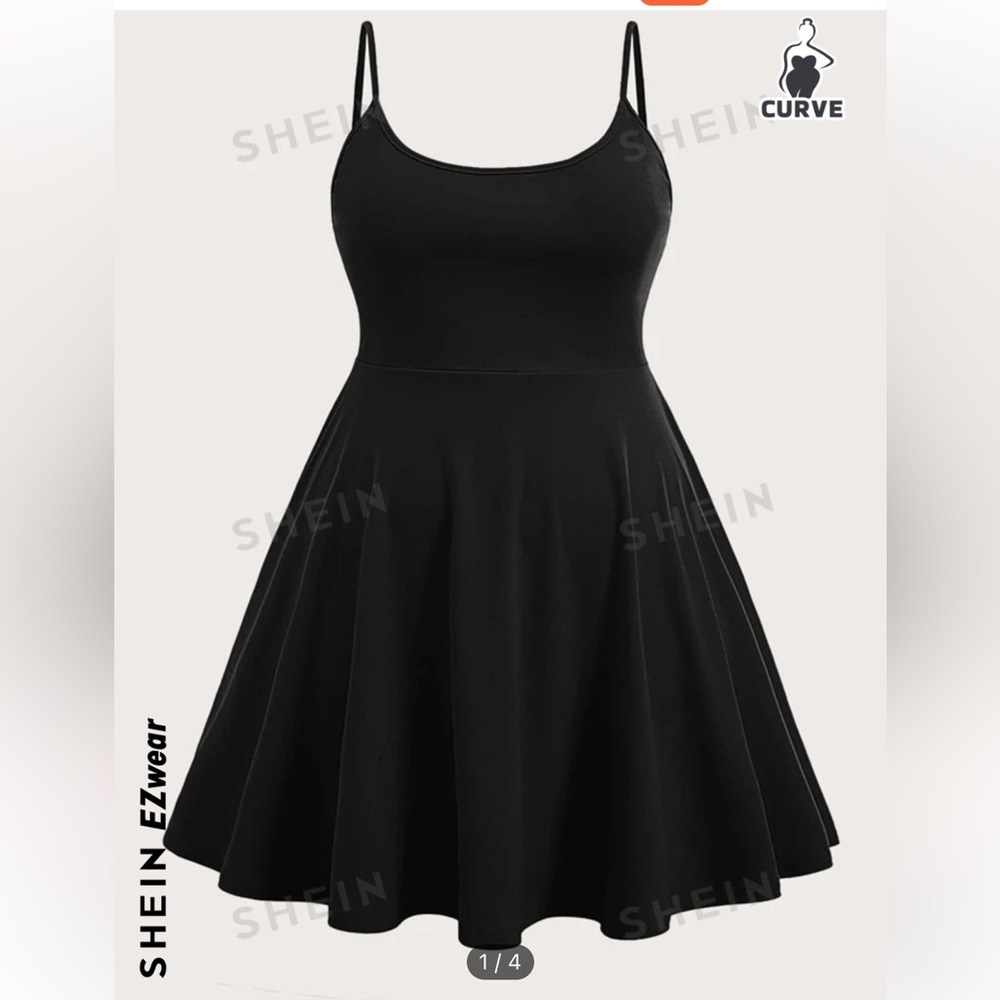 SHEIN EZwear Plus Solid Cami Dress
